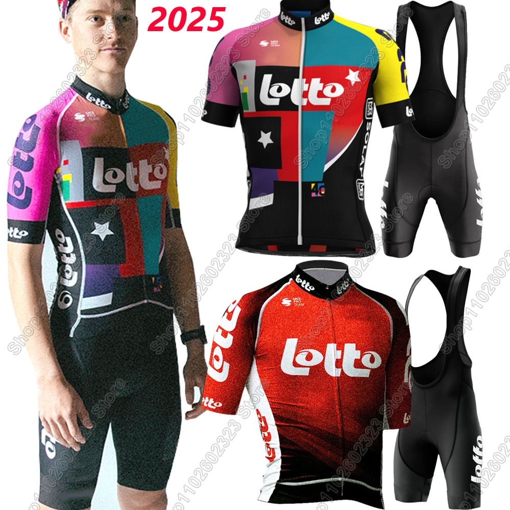 Mountain Biking Clothes - لوتو فريق 2025 طقم جيرسي لركوب
