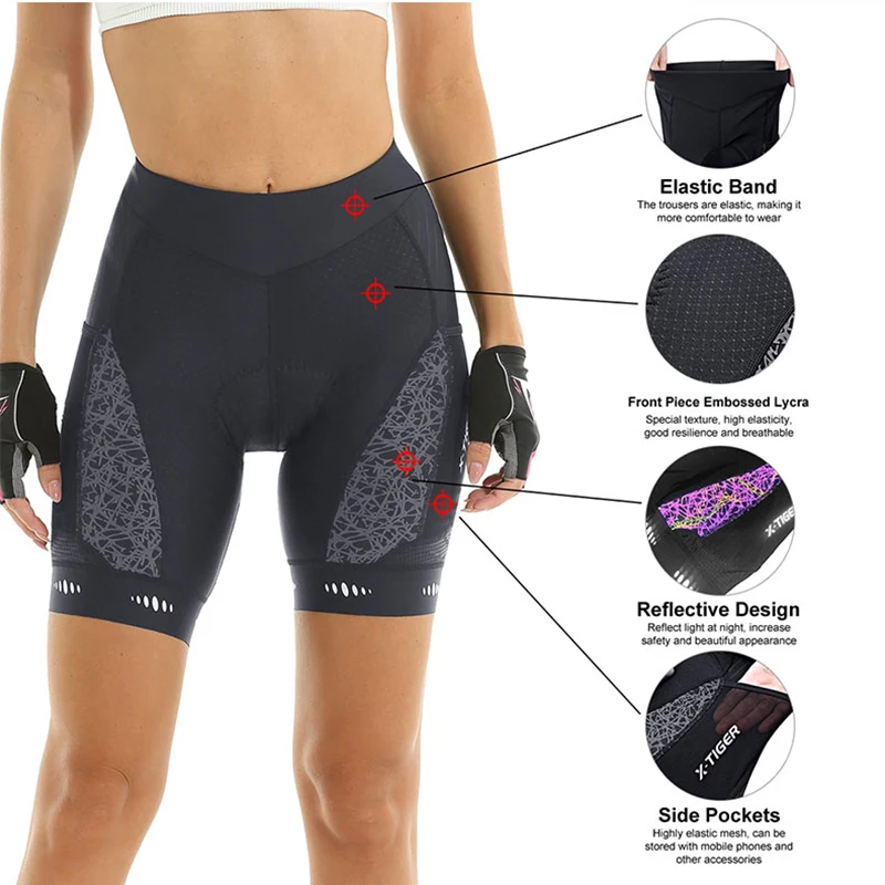 شورت X-tiger-ركوب الدراجات للن - مراجعة Mountain Biking Shorts Women وسعره