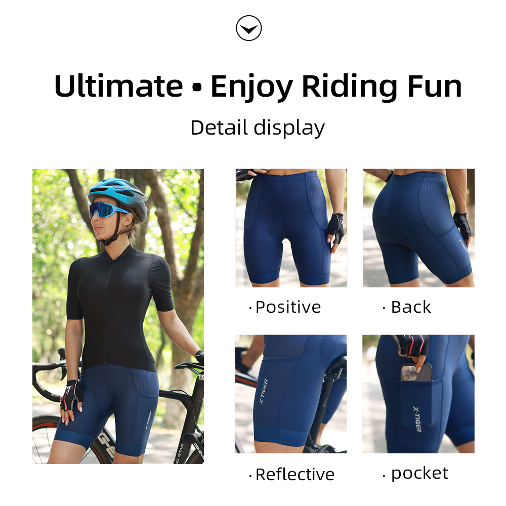 X-Tiger الأزرق الدراجات السراو - مراجعة Mountain Biking Shorts Women وسعره